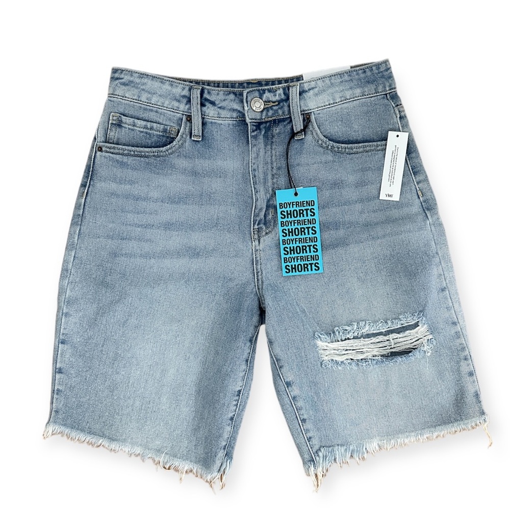 YMI Women’s Boyfriend Denim Distressed Shorts